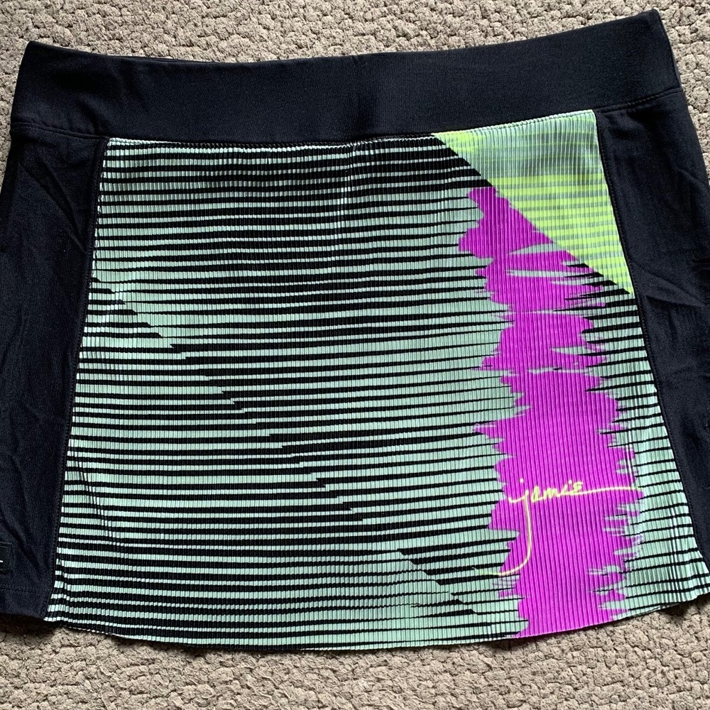 Jamie Sadock Signed Abstract Crinkle Black Skort Size M